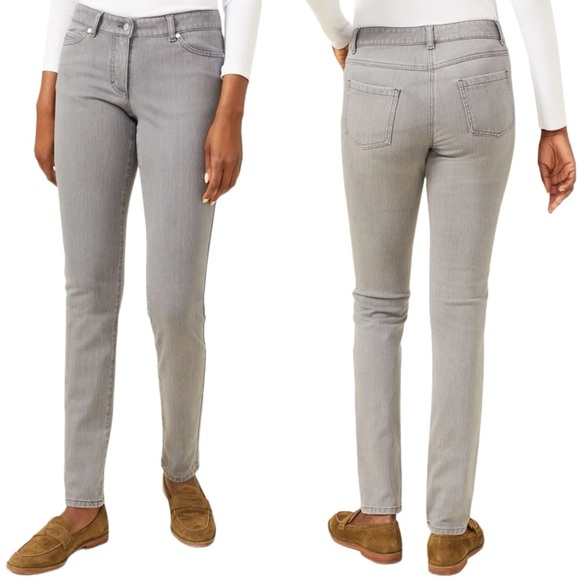 J. McLaughlin Lexi Pant Gray Mid-Rise Slim Fit Jean Size 10 - Picture 1 of 10